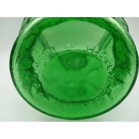 Brody Co Flower Vase Emerald Green Crinkle Glass Vintage 8 Inch Cleveland USA - Picture 12 of 12